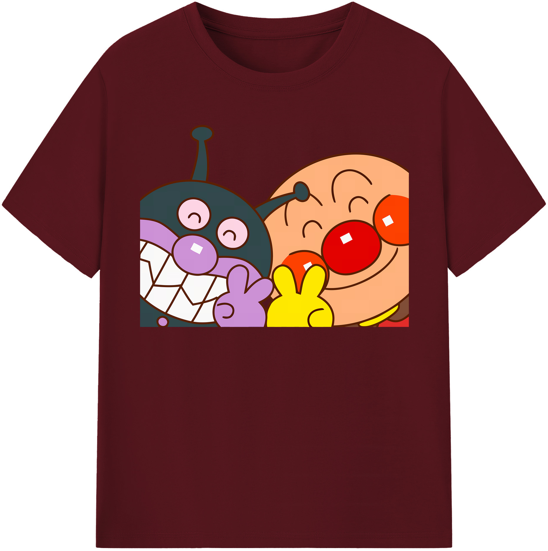 （画像用） アンパンマン Anpanman 綿100％半袖Tシャツ（フロントプリント）